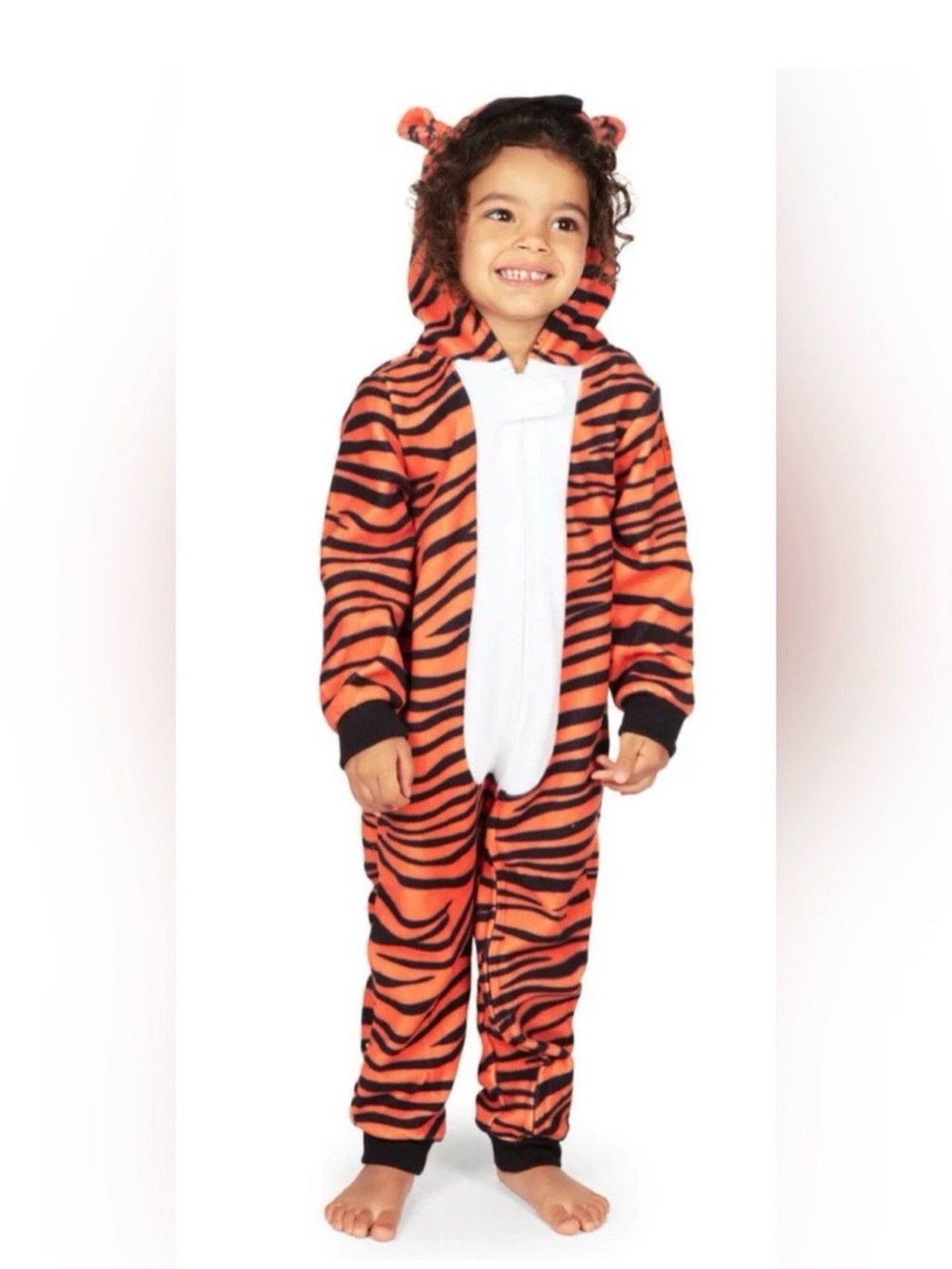 Tipsy Elves Baby/Kids 18M Orange Tiger Onesie with Hood - Pajamas/Costume